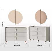 Dressing table and mirror