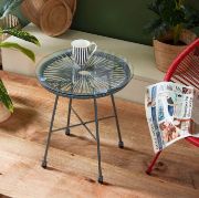 Outdoor glass top side table