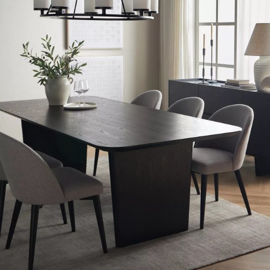 6-Seater dining set charcoal/grey