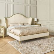 Super king size bed gold & beige