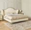 Super king size bed gold & beige