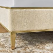 Super king size bed gold & beige