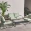 4-Seater outdoor lounge set with glass table