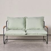 4-Seater outdoor lounge set with glass table