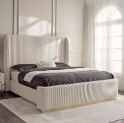 Beige king bed-180x200 cm