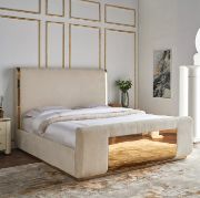 Golden mirror king bed
