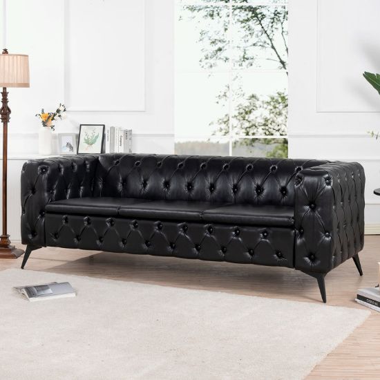 84.06'' Faux Leather Sofa