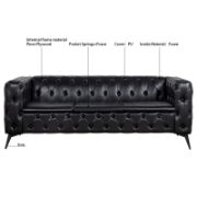 84.06'' Faux Leather Sofa