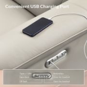 Modern Genuine Leather Power Reclining Sofa