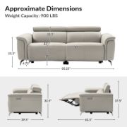 Modern Genuine Leather Power Reclining Sofa