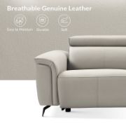 Modern Genuine Leather Power Reclining Sofa