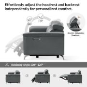 Modern Genuine Leather Power Reclining Sofa