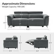Modern Genuine Leather Power Reclining Sofa