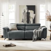 Modern Genuine Leather Power Reclining Sofa