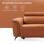 Modern Genuine Leather Power Reclining Sofa