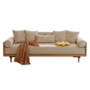 Sofa Bed,Linen Sleeper with wooden frame