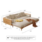 Sofa Bed,Linen Sleeper with wooden frame