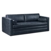 82'' Full-Grain Genuine Italian Leather Sleeper Sofa