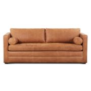 82'' Full-Grain Genuine Italian Leather Sleeper Sofa