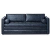 82'' Full-Grain Genuine Italian Leather Sleeper Sofa