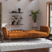 81.5'' Vegan Leather Convertible Sofa