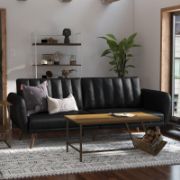 81.5'' Vegan Leather Convertible Sofa