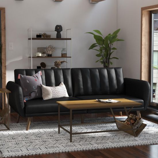 81.5'' Vegan Leather Convertible Sofa