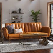 81.5'' Vegan Leather Convertible Sofa