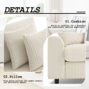 Corduroy Sectional Sofa With Bluetooth Speakers