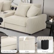 Corduroy Sectional Sofa With Bluetooth Speakers