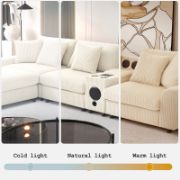 Corduroy Sectional Sofa With Bluetooth Speakers