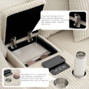 Corduroy Sectional Sofa With Bluetooth Speakers