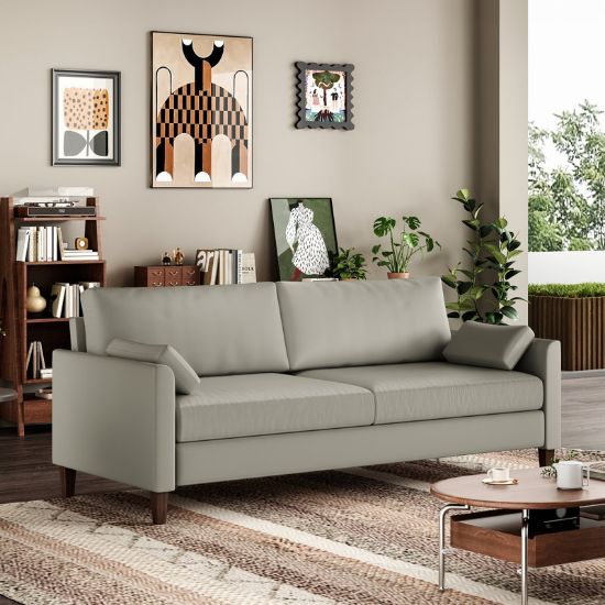 Faux Leather Sofa