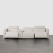 Wide Upholstered Reclining Sofa