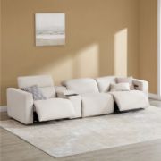 Wide Upholstered Reclining Sofa