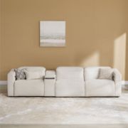 Wide Upholstered Reclining Sofa