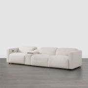 Wide Upholstered Reclining Sofa