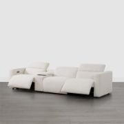 Wide Upholstered Reclining Sofa
