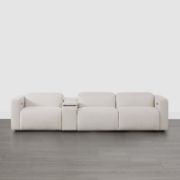 Wide Upholstered Reclining Sofa