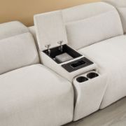 Wide Upholstered Reclining Sofa