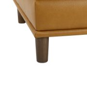Wide Leather Match Left Hand Facing Corner Sectional with Ottoman