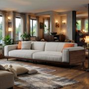 Solid Wood Compressible Sponge Sofa