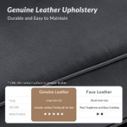 Genuine Leather Traditional Rolled Arms Sofa