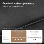 Genuine Leather Traditional Rolled Arms Sofa