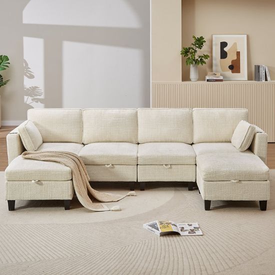 U-Shaped Convertible Modular Sectional Sofa