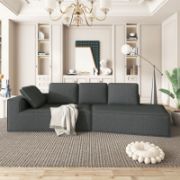 Modern Chaise Lounge with Clean Lines, Sleeper Sofa Bed with Removable Pillows