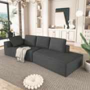 Modern Chaise Lounge with Clean Lines, Sleeper Sofa Bed with Removable Pillows