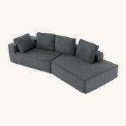 Modern Chaise Lounge with Clean Lines, Sleeper Sofa Bed with Removable Pillows