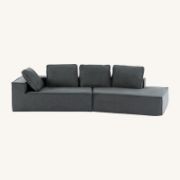 Modern Chaise Lounge with Clean Lines, Sleeper Sofa Bed with Removable Pillows