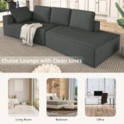 Modern Chaise Lounge with Clean Lines, Sleeper Sofa Bed with Removable Pillows